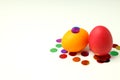 Concept of Easter eggs, space for text Royalty Free Stock Photo