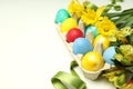 Concept of Easter eggs, space for text Royalty Free Stock Photo