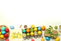 Concept of Easter eggs, space for text Royalty Free Stock Photo