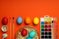 Concept of Easter eggs, space for text Royalty Free Stock Photo
