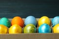 Concept of Easter eggs, space for text Royalty Free Stock Photo