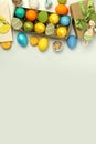Concept of Easter eggs, space for text Royalty Free Stock Photo