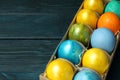 Concept of Easter eggs, space for text Royalty Free Stock Photo