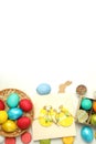 Concept of Easter eggs, space for text Royalty Free Stock Photo