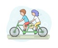 Concept Of Ecological Mode Of Transport, Sport And Healthy Lifestyle. Young Happy Couple Use Eco Transport. Boy And Girl