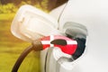 Charging electric vehicles with an electric cable with the image of the Danish flag