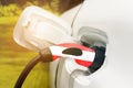 Charging electric vehicles with an electric cable with an image of the flag of Austria