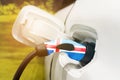 Charging electric vehicles with an electric cable with an image of the flag of Iceland