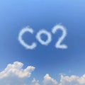 Concept of Ecology and Environment with Symbolic Clouds Forming CO2 Formula in Clear Blue Sky Royalty Free Stock Photo