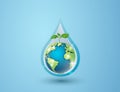 Concept of ecology and world water day .