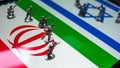 The concept of the economic and political crisis between Israel and Iran,