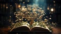 The concept of education by planting a tree of knowledge on a open book