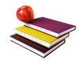 Concept of education. A red apple on top of a stack of the books Royalty Free Stock Photo