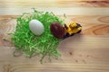 Concept of egg hunt on Easter