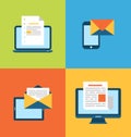 Concept of email marketing via electronic gadgets