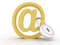 3d render of email symbol with lock Royalty Free Stock Photo
