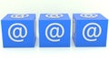 Concept of email on toy cubes in blue and white colors Royalty Free Stock Photo