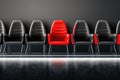 concept employment recruiting leadership, Business, office chairs black row chair Red Royalty Free Stock Photo