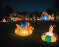 Enchanting Outdoor Yard Inflatables Bringing Holiday Spirit to Your Home.AI Generated
