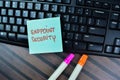 Concept of Endpoint Security write on sticky notes isolated on Wooden Table