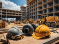 Ensuring Safety Construction Site with Dedicated Workers and Protective Gear.AI Generated Royalty Free Stock Photo