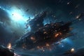 Epic galactic scifi space battle. Generative AI