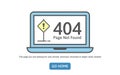 404 concept error line icon. Page not found error on blue laptop. Trendy line style vector illustration. Page is lost template Royalty Free Stock Photo