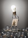 The concept of evolution light bulbs Royalty Free Stock Photo