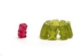 concept for exclusion and outsiders gummy bears