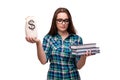 The concept of expensive university books Royalty Free Stock Photo