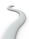 A concept that expresses twists and turns and trial and error.A white arrow that meanders like a snake. 3D rendering.