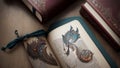 Exquisite Embroidered Bookmark for National Book Lovers Day.AI Generated
