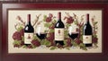 Exquisite Embroidered Wine Bottle Holder for National Red Wine Day.AI Generated