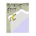 Concept for Extreme Climbing Festival, with the image of a rock climber on a rock, template for a poster