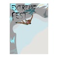 Concept for Extreme Climbing Festival, with the image of a rock climber on a rock, template for a poster