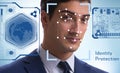 Concept of face recognition software and hardware Royalty Free Stock Photo