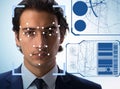 Concept of face recognition software and hardware Royalty Free Stock Photo