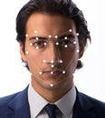 The concept of face recognition software and hardware Royalty Free Stock Photo