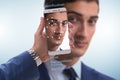 The concept of face recognition software and hardware Royalty Free Stock Photo