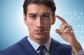 Concept of face recognition software and hardware Royalty Free Stock Photo