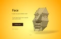 Concept of face scanning. Concept of face detection by scanning technology advancement, human head. Wire-frame abstract human face