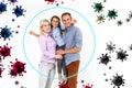 Concept of family virus protection. Royalty Free Stock Photo