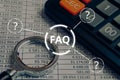 Concept FAQ on the main issues on the topic of accounting audit Royalty Free Stock Photo