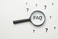 Concept FAQ on the main issues on the topic of research and search Royalty Free Stock Photo