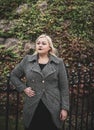 Plus size young woman at city, lifestyle Royalty Free Stock Photo