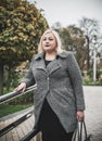 Plus size young woman at city, lifestyle Royalty Free Stock Photo