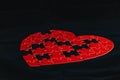 The concept of feelings in a puzzle. missing pieces in the puzzle, broken love Royalty Free Stock Photo