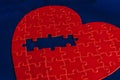 The concept of feelings in a puzzle. missing pieces in the puzzle, broken love Royalty Free Stock Photo