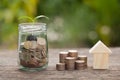 The concept of financial savings to buy a house. Royalty Free Stock Photo