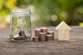 The concept of financial savings to buy a house. Royalty Free Stock Photo